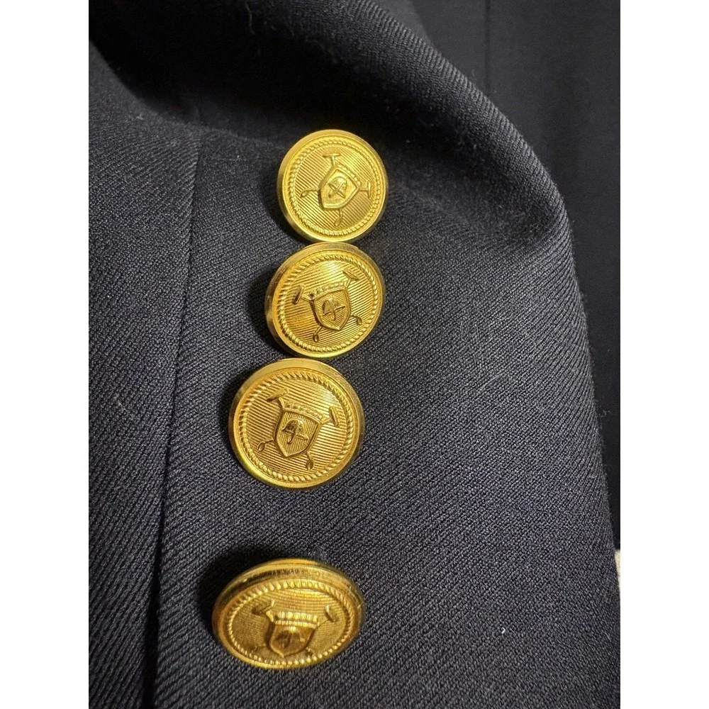 Lauren Ralph Lauren Blazer 50R Navy Wool Gold Button Sport Coat Classic Preppy